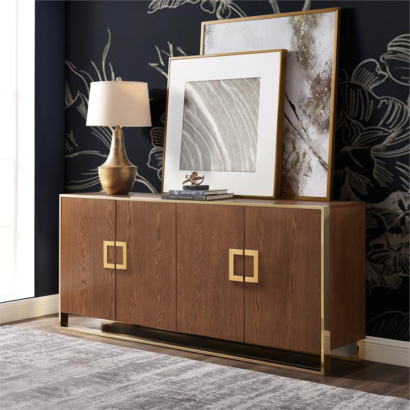 Inspired Home Ulani Sideboard Buffet in Ash Brown