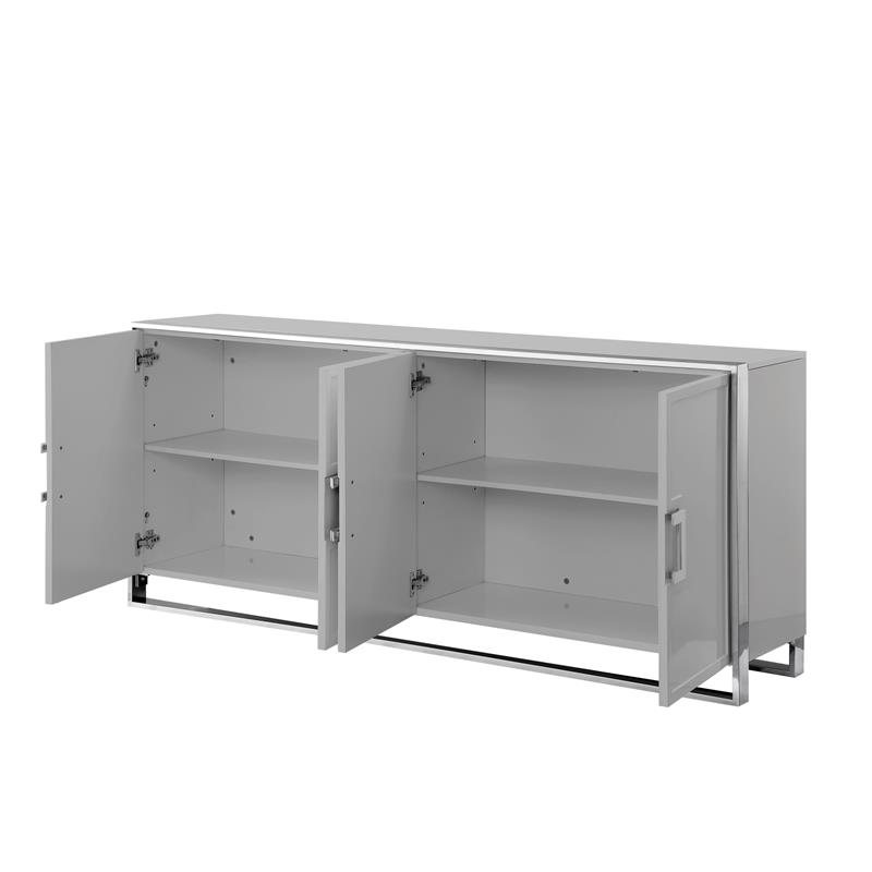 Inspired Home Ulani Sideboard Buffet in Light Gray