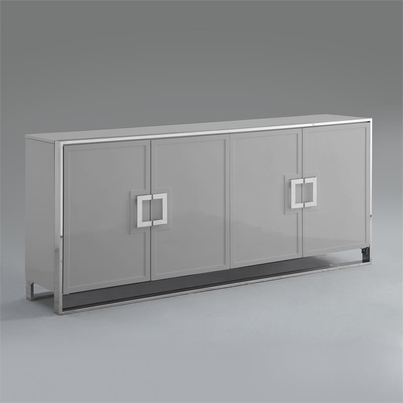Inspired Home Ulani Sideboard Buffet in Light Gray