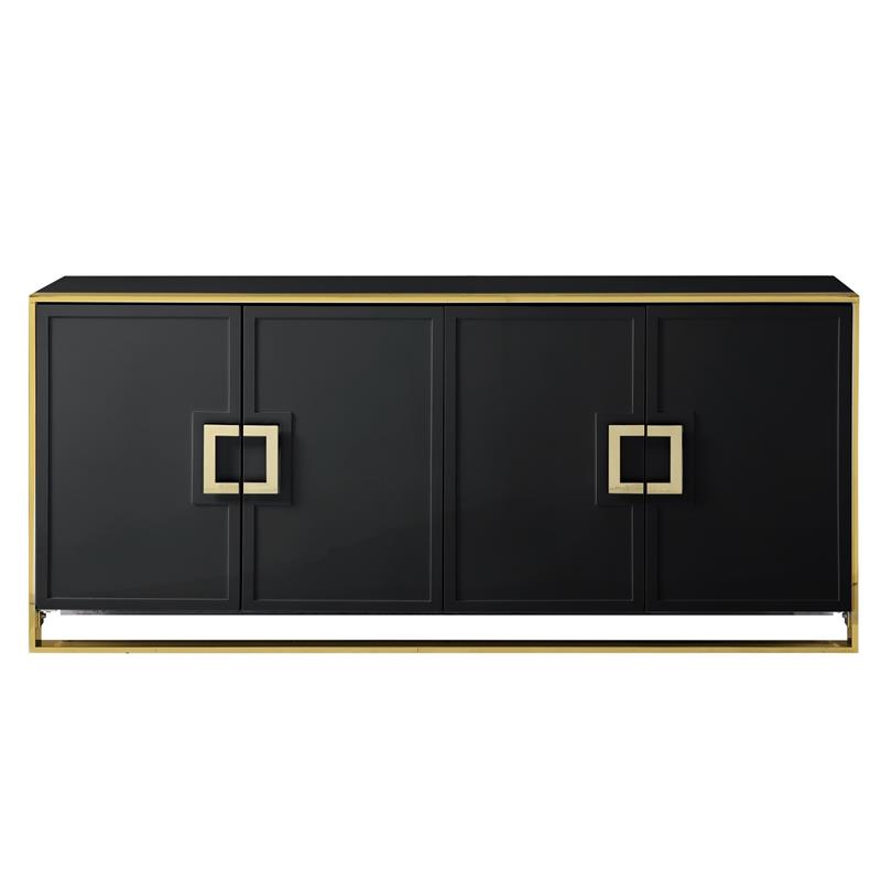 Inspired Home Ulani Sideboard Buffet in Black | BushFurnitureCollection.com