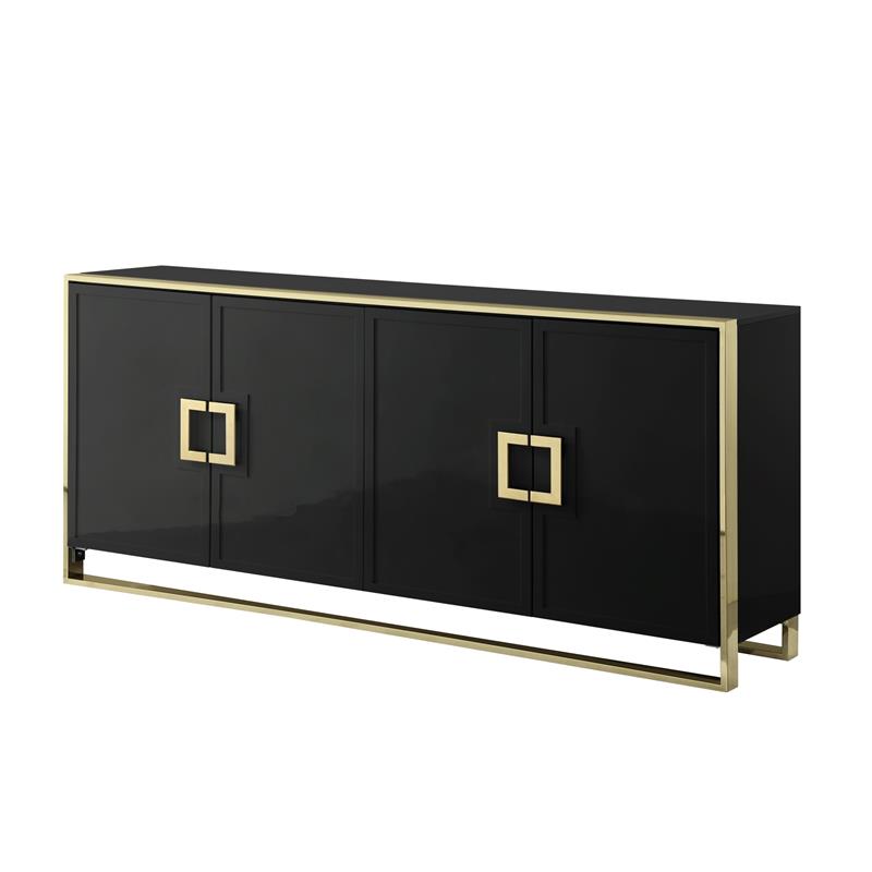 Inspired Home Ulani Sideboard Buffet in Black
