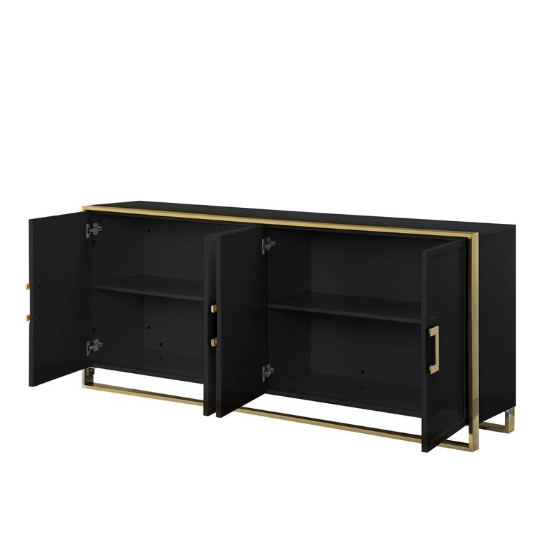 Inspired Home Ulani Sideboard Buffet in Black