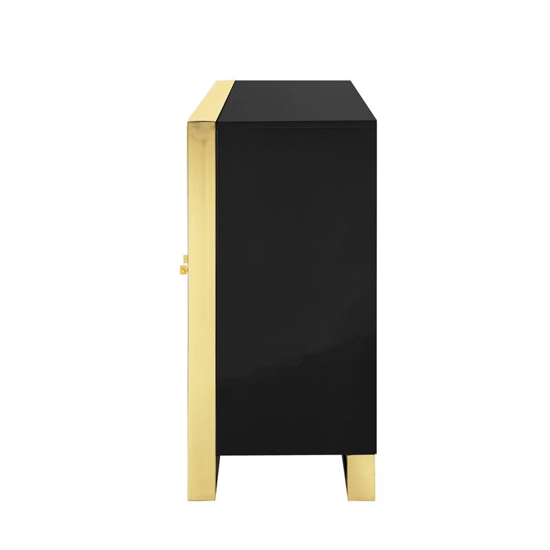 Inspired Home Ulani Sideboard Buffet in Black