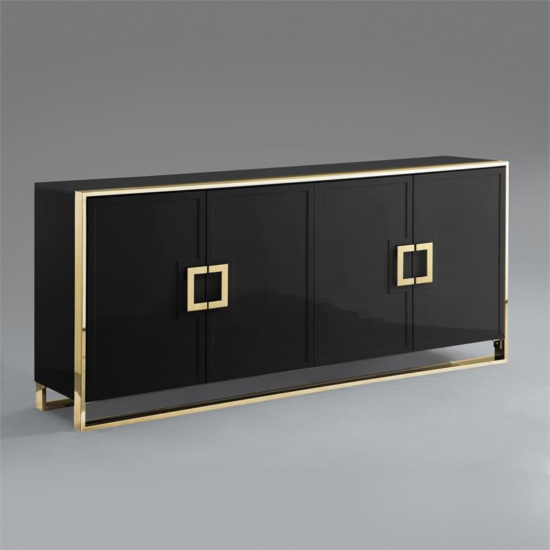 Inspired Home Ulani Sideboard Buffet in Black