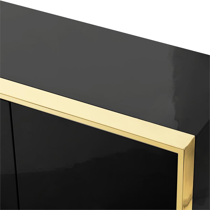 Inspired Home Ulani Sideboard Buffet in Black