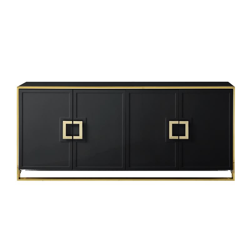 Inspired Home Ulani Sideboard Buffet in Black