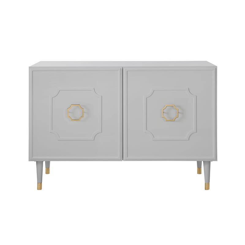 Inspired Home Keao 2 Doors Sideboard Buffet in Light Gray