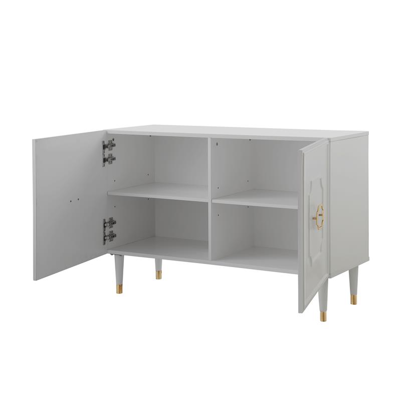 Inspired Home Keao 2 Doors Sideboard Buffet in Light Gray
