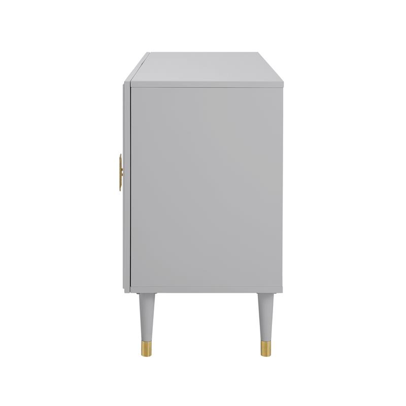 Inspired Home Keao 2 Doors Sideboard Buffet in Light Gray