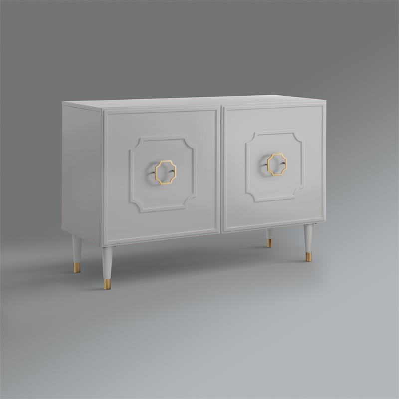 Inspired Home Keao 2 Doors Sideboard Buffet in Light Gray