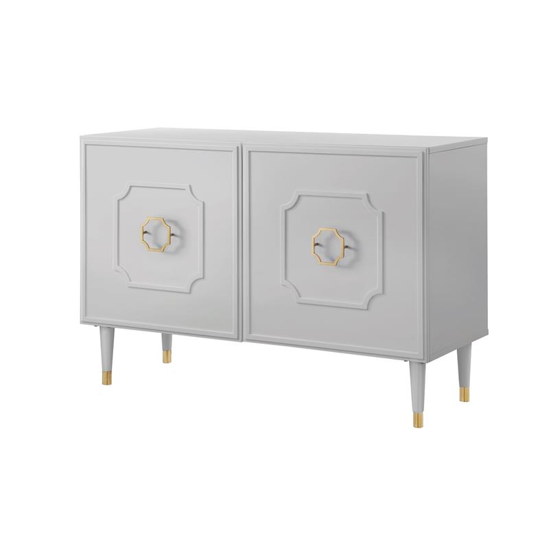 Inspired Home Keao 2 Doors Sideboard Buffet in Light Gray