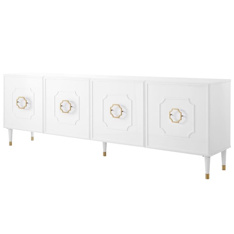 Inspired Home Keao 4 Doors Sideboard Buffet in White