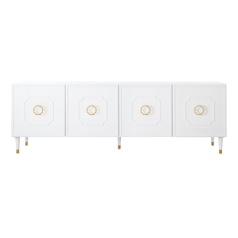 Inspired Home Keao 4 Doors Sideboard Buffet in White