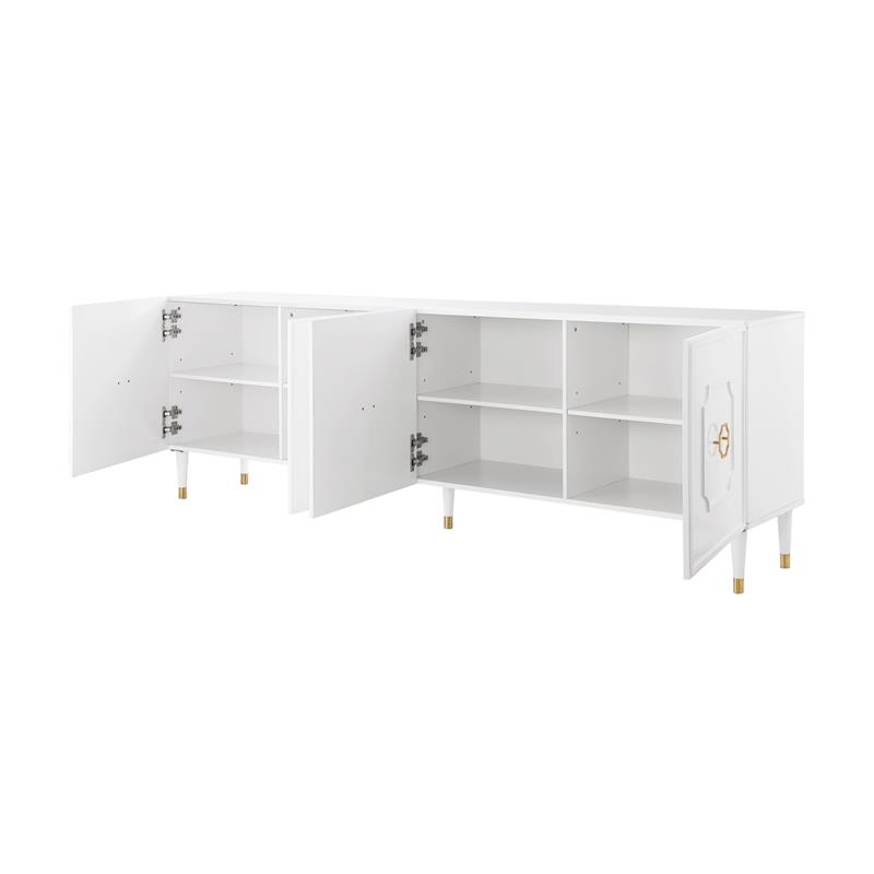 Inspired Home Keao 4 Doors Sideboard Buffet in White