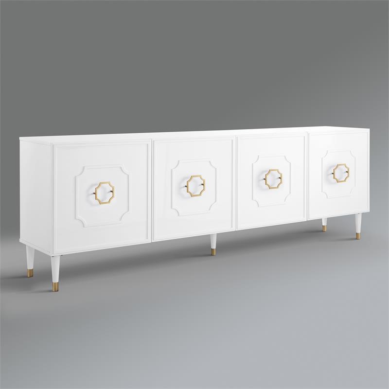 Inspired Home Keao 4 Doors Sideboard Buffet in White