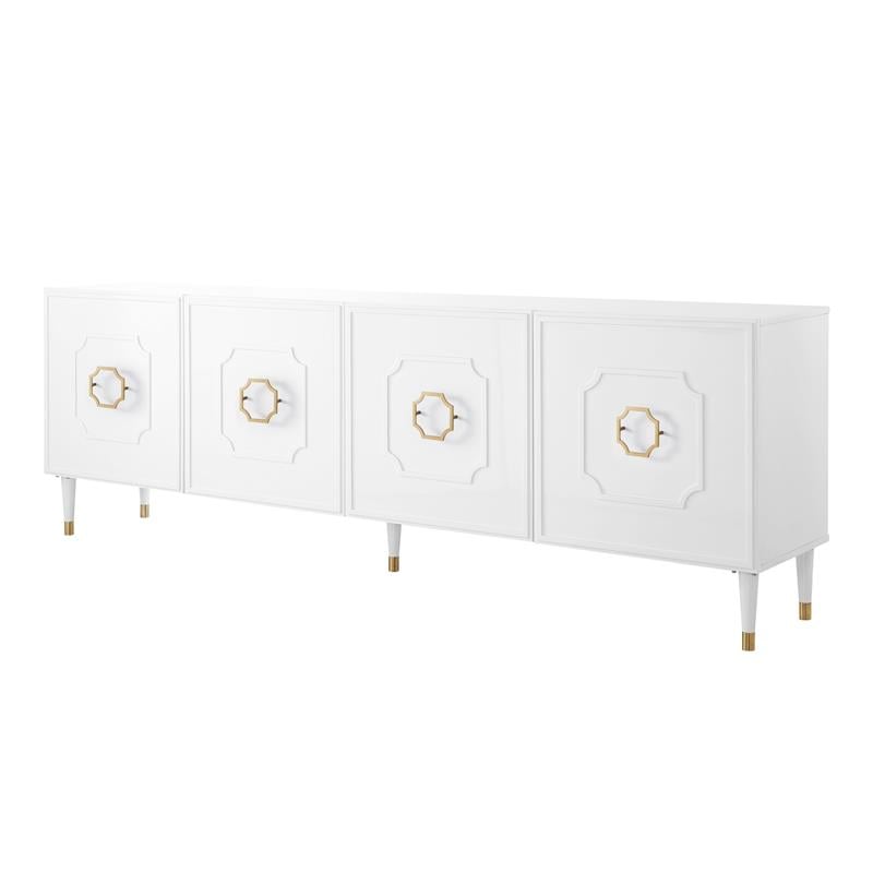 Inspired Home Keao 4 Doors Sideboard Buffet in White