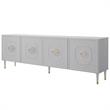 Inspired Home Keao 4 Doors Sideboard Buffet in Light Gray