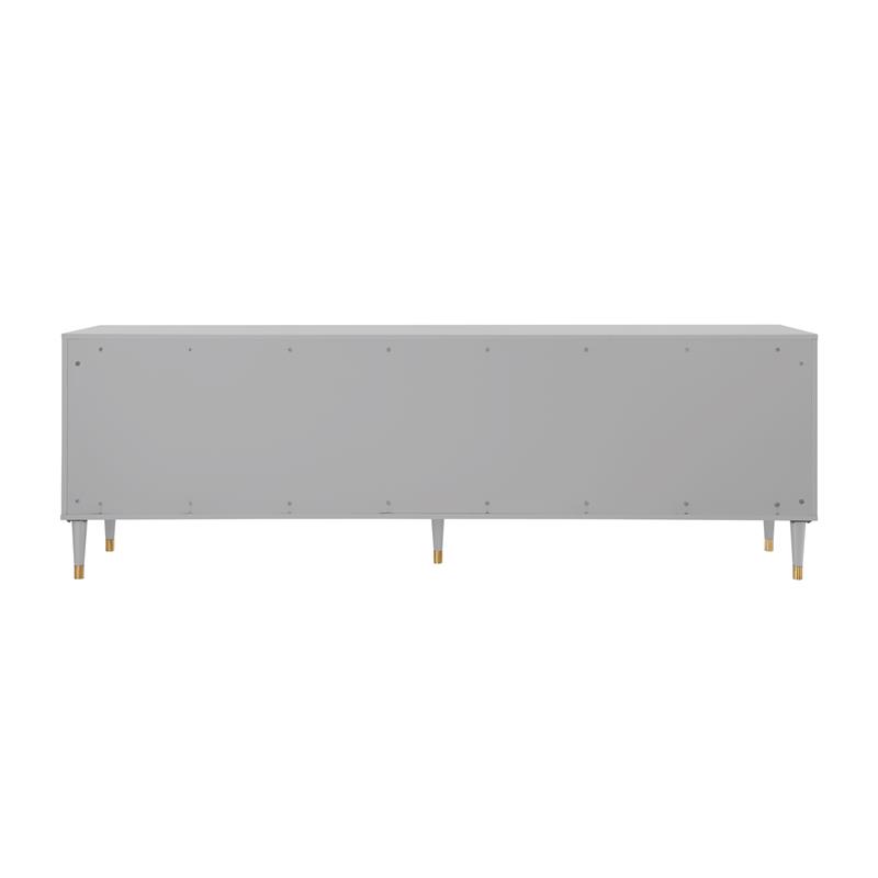 Inspired Home Keao 4 Doors Sideboard Buffet in Light Gray