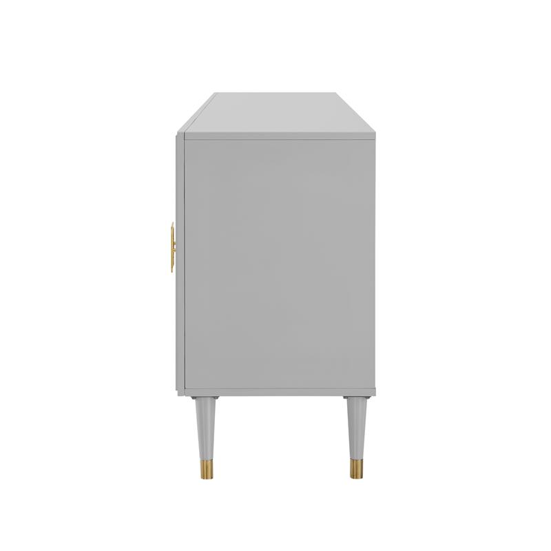 Inspired Home Keao 4 Doors Sideboard Buffet in Light Gray