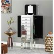Evangeline Jewelry Armoire Clear Mirrored 6 Drawers