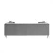 Adalyn Sofa Gray Velvet  Biscuit Tufted Lucite Leg