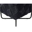 Jenna Square Ottoman Black Velvet  Upholstered Hand Woven