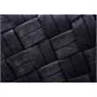 Jenna Square Ottoman Black Velvet  Upholstered Hand Woven