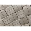 Jenna Square Ottoman Cream White Velvet  Upholstered Hand Woven