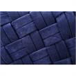 Jenna Square Ottoman Navy Blue Velvet  Upholstered Hand Woven