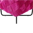 Jenna Ottoman Fuchsia Pink Velvet  Upholstered Hand Woven