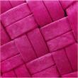 Jenna Ottoman Fuchsia Pink Velvet  Upholstered Hand Woven