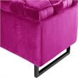 Danielle Rectangular Storage Bench Fuchsia Velvet  Upholstered Hand Woven
