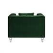 Adalyn Club Chair Hunter Green Velvet  Biscuit Tufted Lucite Leg