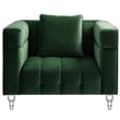 Adalyn Club Chair Hunter Green Velvet  Biscuit Tufted Lucite Leg