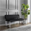 Mabel Bench Black Leather PU  Upholstered Chrome Legs Rectangular