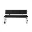 Mabel Bench Black Leather PU  Upholstered Chrome Legs Rectangular