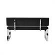 Mabel Bench Black Leather PU  Upholstered Chrome Legs Rectangular