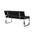 Mabel Bench Black Leather PU  Upholstered Chrome Legs Rectangular