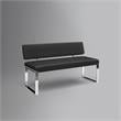 Mabel Bench Black Leather PU  Upholstered Chrome Legs Rectangular