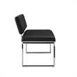 Mabel Bench Black Leather PU  Upholstered Chrome Legs Rectangular
