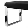 Mabel Bench Black Leather PU  Upholstered Chrome Legs Rectangular
