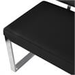 Mabel Bench Black Leather PU  Upholstered Chrome Legs Rectangular