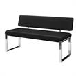 Mabel Bench Black Leather PU  Upholstered Chrome Legs Rectangular