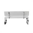 Mabel  Bench White Leather PU Upholstered Chrome Legs Rectangular