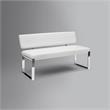 Mabel  Bench White Leather PU Upholstered Chrome Legs Rectangular
