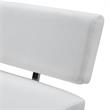 Mabel  Bench White Leather PU Upholstered Chrome Legs Rectangular