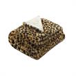 Maia Throw Cheetah Polyester Microfiber 50 In x 60 In Print Rabbit Fur in Brown