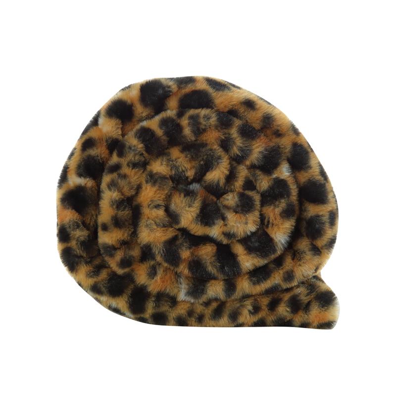 Maia Throw Cheetah Polyester Microfiber 50 In x 60 In Print Rabbit Fur in Brown