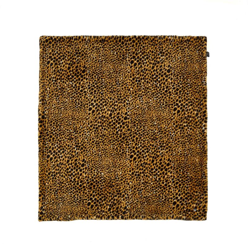 Maia Throw Cheetah Polyester Microfiber 50 In x 60 In Print Rabbit Fur in Brown