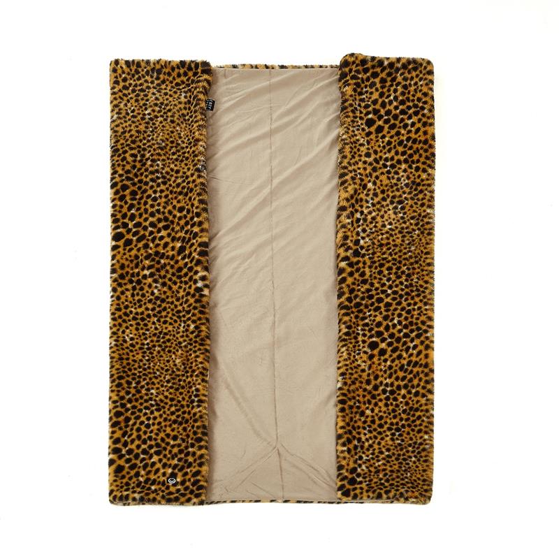 Maia Throw Cheetah Polyester Microfiber 50 In x 60 In Print Rabbit Fur in Brown